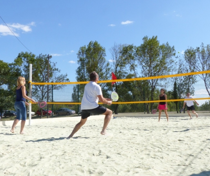 beach tennis en verre recyclé